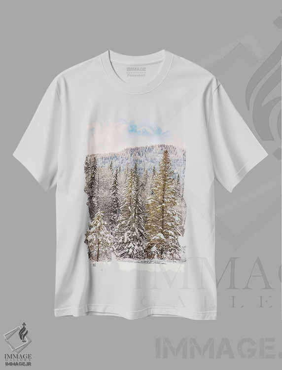 تیشرت طرح دار منظره کوهستانی زمستانی، مونتانا، مدیوم اثر آدام جونز | immage.ir