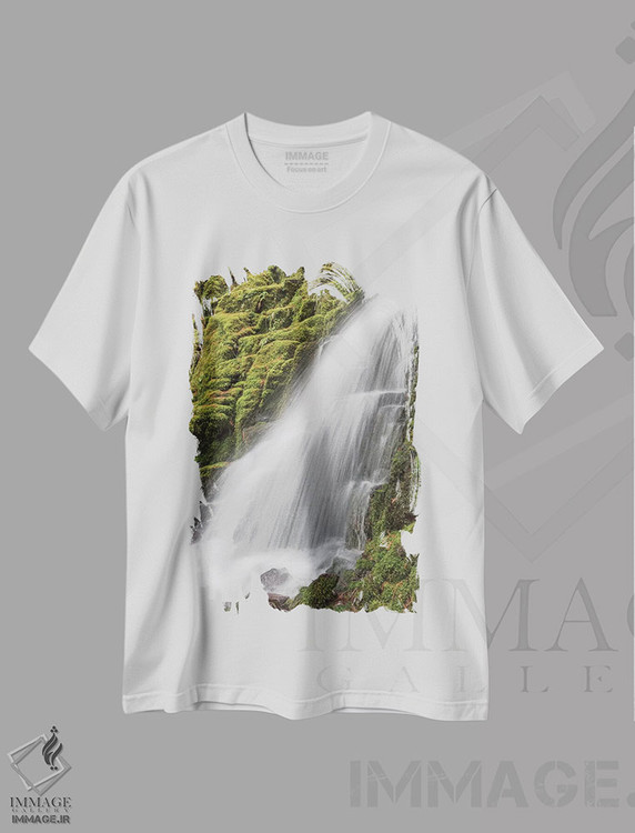 تیشرت طرح دار آبشار وایت برنچ، کوه های کسکیدز اورگن، تزئینی اثر آدام جونز | immage.ir