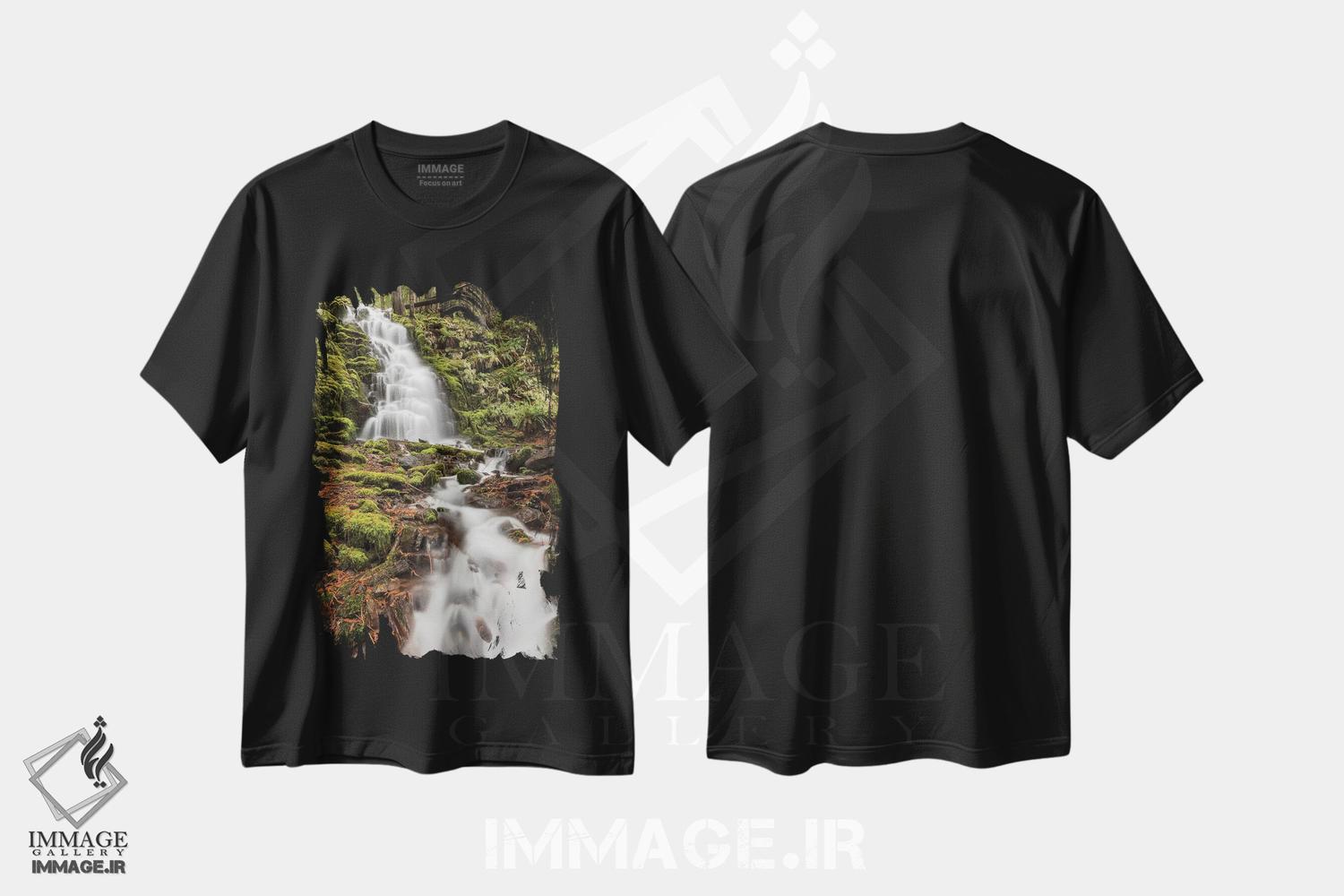 تیشرت طرح دار آبشار وایت برنچ، کوه های کسکیدز اورگن، مدیوم اثر آدام جونز | فروشگاه ایماژ