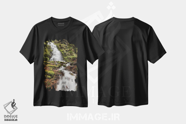 تیشرت طرح دار آبشار وایت برنچ، کوه های کسکیدز اورگن، مدیوم اثر آدام جونز | فروشگاه ایماژ
