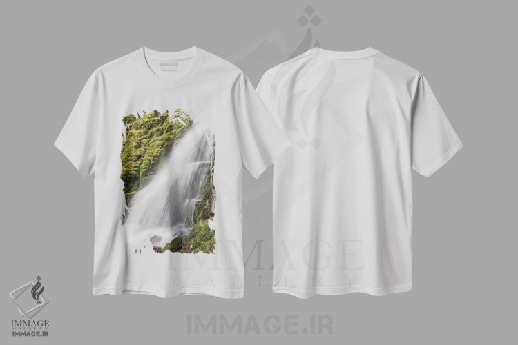 تیشرت طرح دار آبشار وایت برنچ، کوه های کسکیدز اورگن، تزئینی اثر آدام جونز | immage.ir