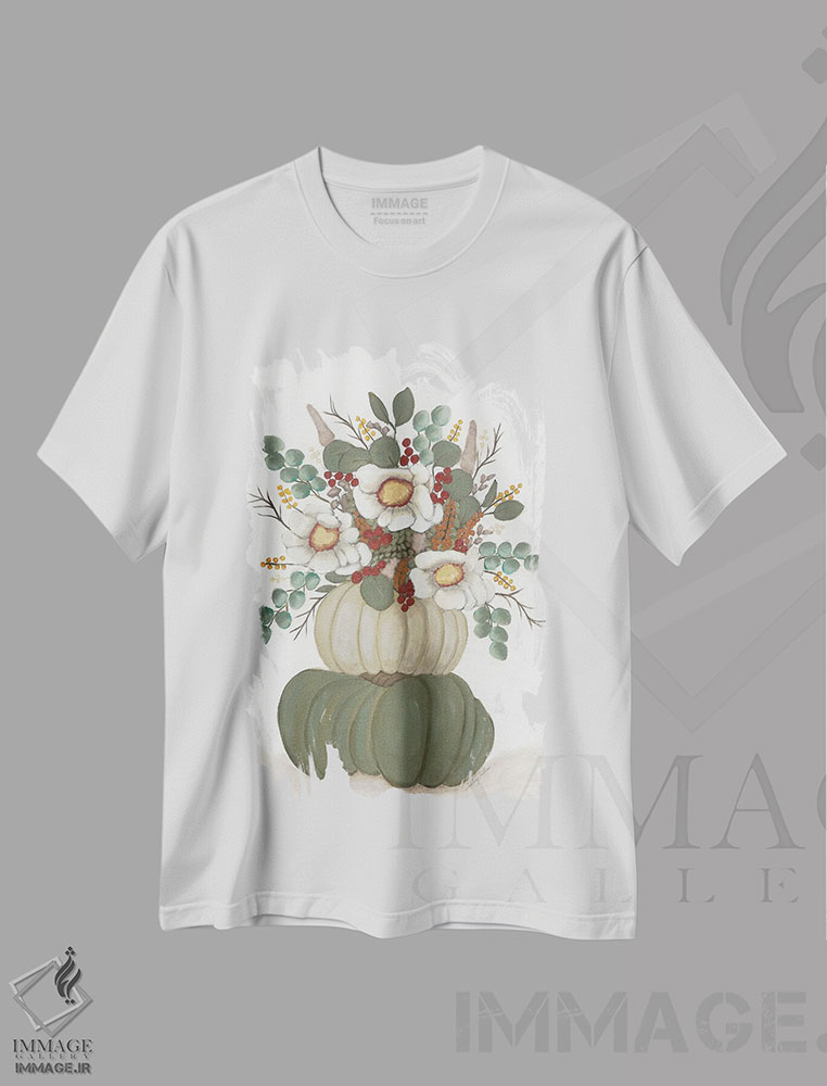 تیشرت طرح دار برج کدو تنبل گلدار، دکور معاصر اثر اشلی جاستیس | immage.ir