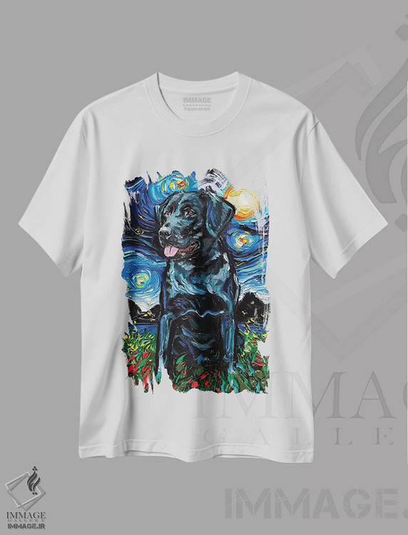 تیشرت طرح دار شب لابرادور سیاه ۴، تزئینی اثر آجا تریر | immage.ir