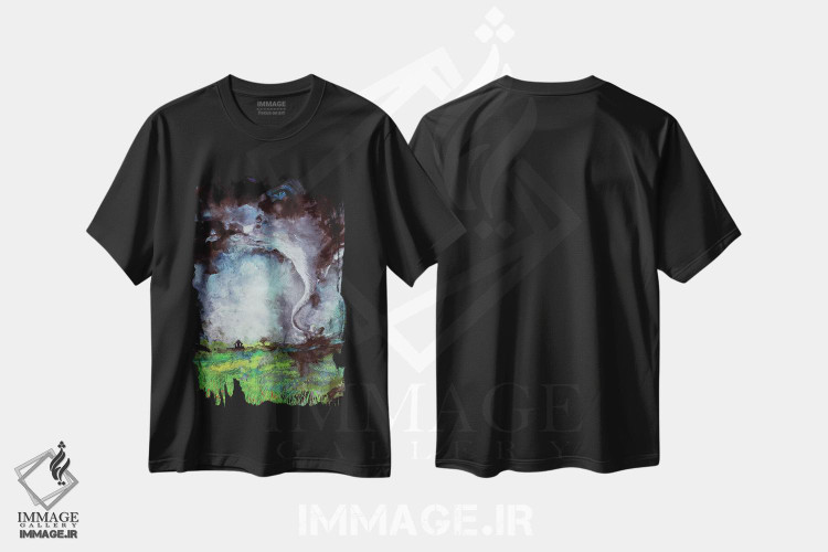تیشرت طرح دار منظرهٔ طوفانی ۴، مدیوم اثر آجا تریر | فروشگاه ایماژ