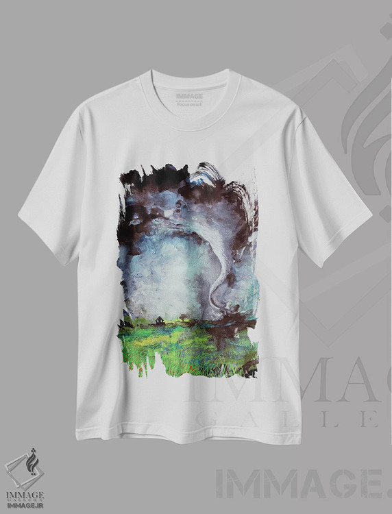 تیشرت طرح دار منظرهٔ طوفانی ۴، مدیوم اثر آجا تریر | immage.ir