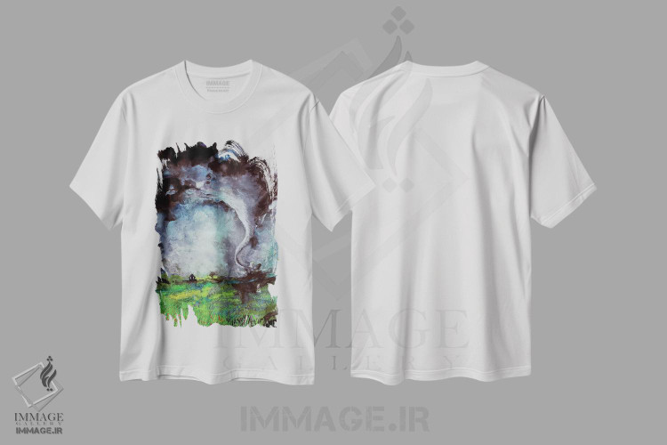 تیشرت طرح دار منظرهٔ طوفانی ۴، مدیوم اثر آجا تریر | immage.ir