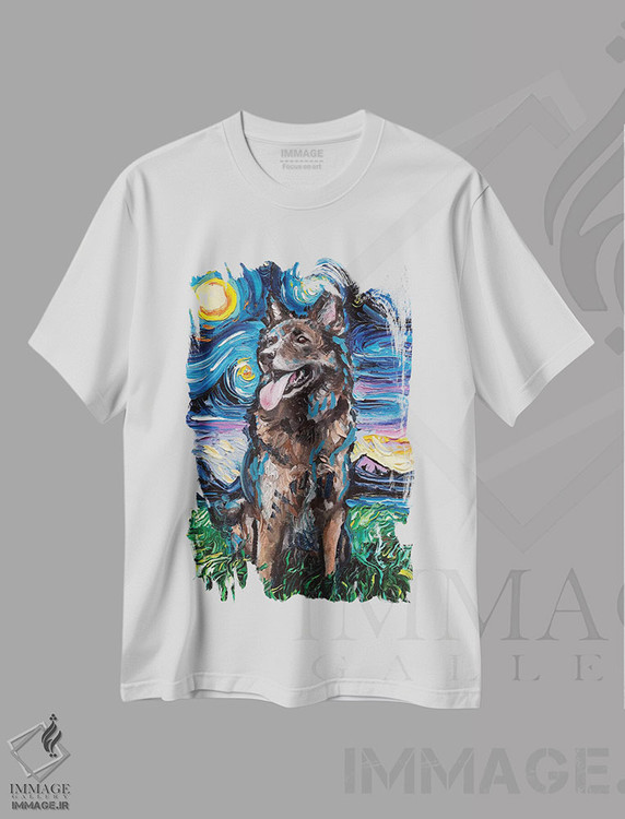 تیشرت طرح دار شب شپرد، مدیوم اثر آجا تریر | immage.ir