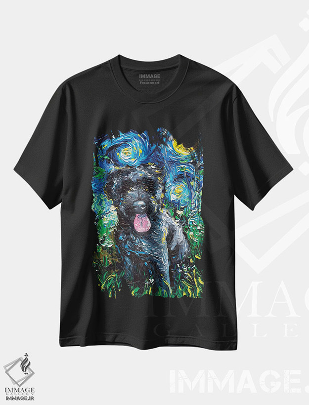 تیشرت طرح دار شب گلدندودل سیاه، مدیوم اثر آجا تریر | فروشگاه ایماژ