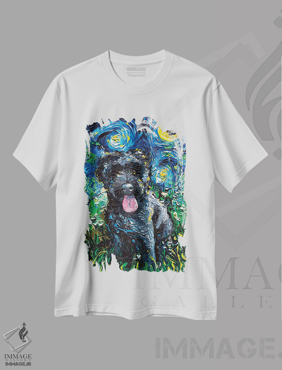تیشرت طرح دار شب گلدندودل سیاه، مدیوم اثر آجا تریر | immage.ir