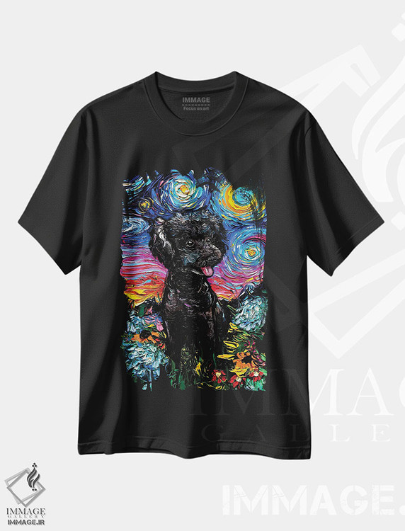 تیشرت طرح دار شب سوم پودل سیاه، دکور معاصر اثر آجا تریر | فروشگاه ایماژ