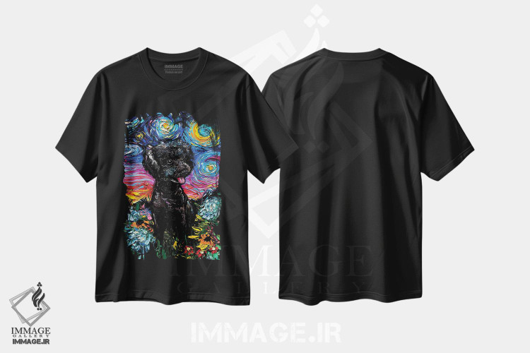 تیشرت طرح دار شب سوم پودل سیاه، دکور معاصر اثر آجا تریر | فروشگاه ایماژ