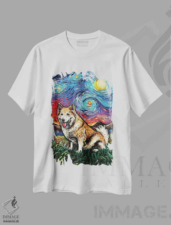 تیشرت طرح دار شب سگ گله ایسلندی اثر آجا تریر | immage.ir