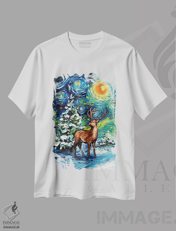تیشرت طرح دار شب ساکت، تزئینی اثر آجا تریر | immage.ir