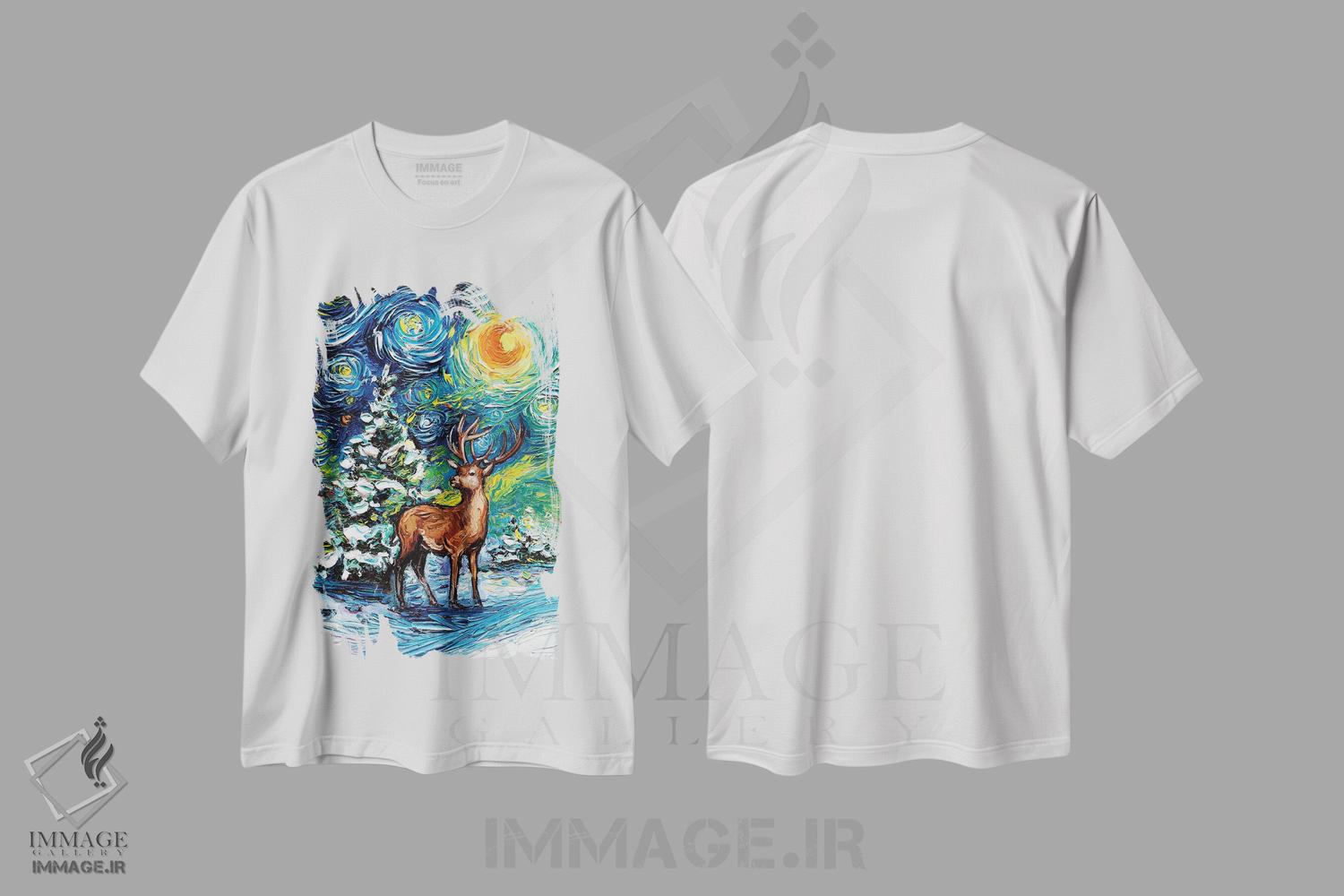 تیشرت طرح دار شب ساکت، تزئینی اثر آجا تریر | immage.ir