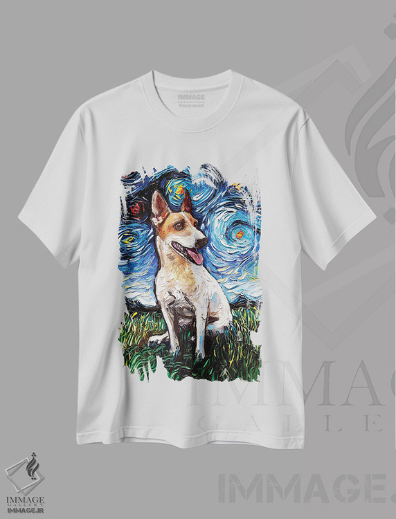 تیشرت طرح دار شب چهارم تریر جک راسل، تزئینی اثر آجا تریر | immage.ir