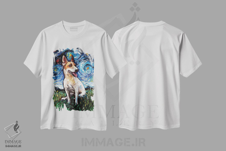 تیشرت طرح دار شب چهارم تریر جک راسل، تزئینی اثر آجا تریر | immage.ir