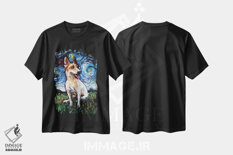 تیشرت طرح دار شب چهارم تریر جک راسل، تزئینی اثر آجا تریر | فروشگاه ایماژ