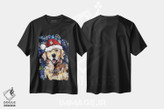تیشرت طرح دار سنتای گلدن رتریور، حیوانات کریسمسی اثر آجا تریر | فروشگاه ایماژ