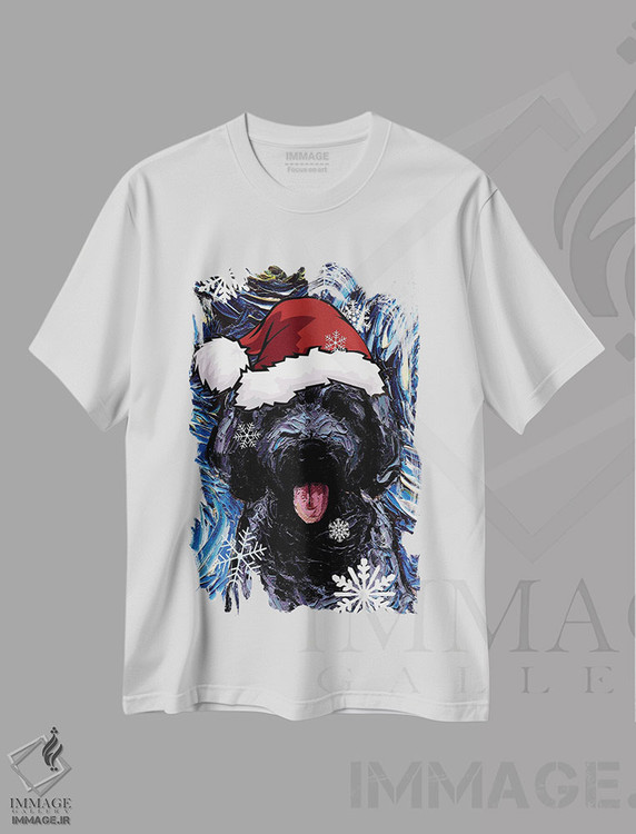تیشرت طرح دار سنتای گولدندودل سیاه، حیوانات کریسمسی اثر آجا تریر | immage.ir