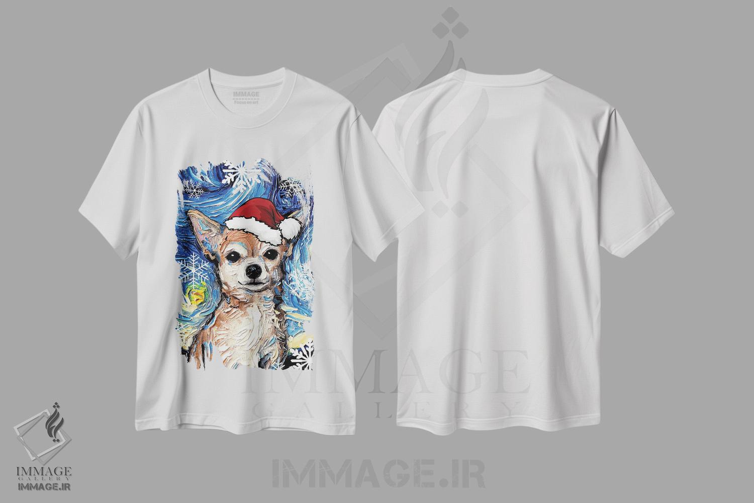 تیشرت طرح دار سنتای چیواوا، حیوانات کریسمسی اثر آجا تریر | immage.ir