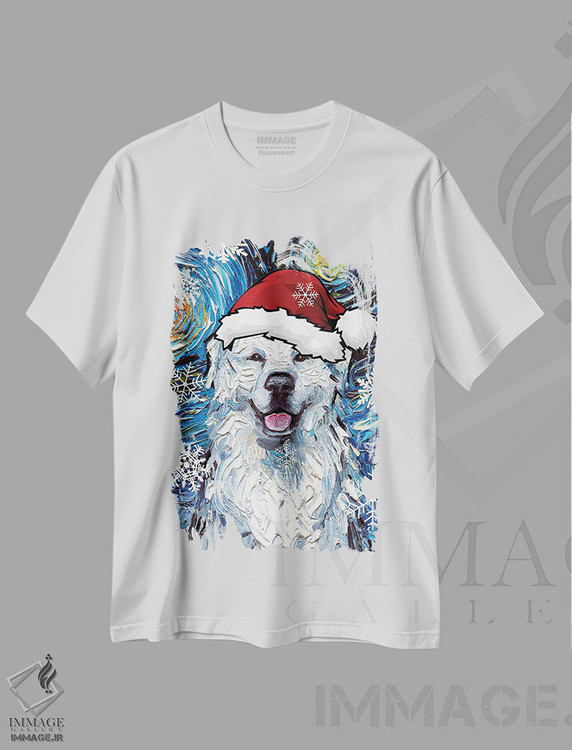 تیشرت طرح دار سنتای گریت پیرنه، حیوانات کریسمسی اثر آجا تریر | immage.ir