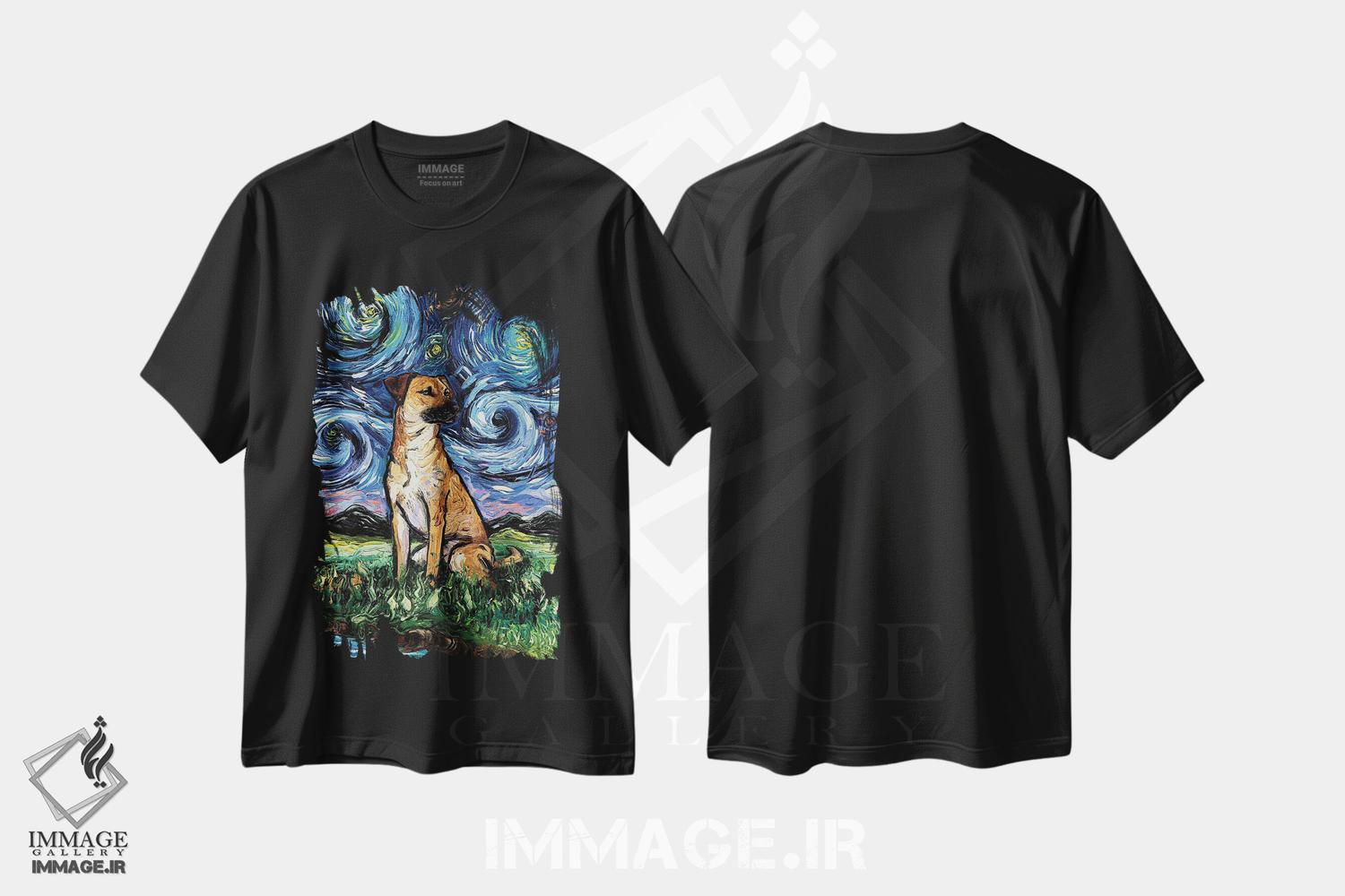 تیشرت طرح دار شب بلک ماوث کر، مدیوم اثر آجا تریر | فروشگاه ایماژ