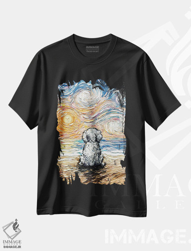 تیشرت طرح دار روزهای ساحلی، هنر فاخر معاصر اثر آجا تریر | فروشگاه ایماژ