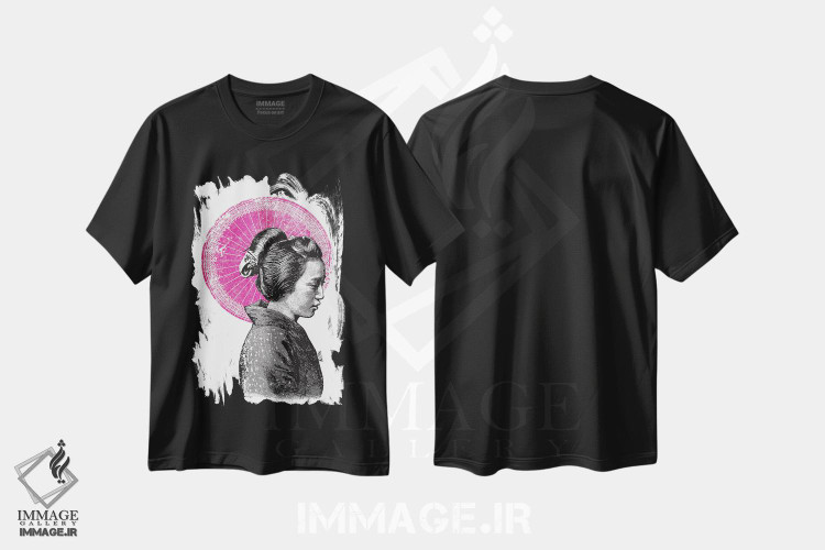 تیشرت طرح دار گیشا، دکور آسیایی اثر امی و کورت برلین | فروشگاه ایماژ