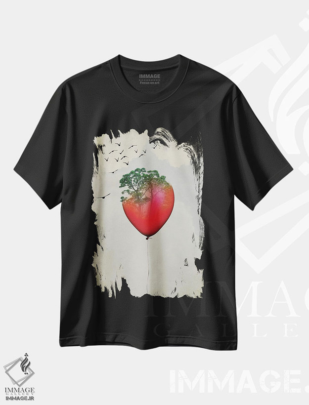 تیشرت طرح دار بادکنک قرمز، هنر فاخر معاصر اثر امی و کورت برلین | فروشگاه ایماژ