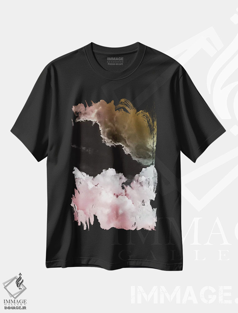 تیشرت طرح دار ابرهای صورتی، مدیوم اثر امی و کورت برلین | فروشگاه ایماژ