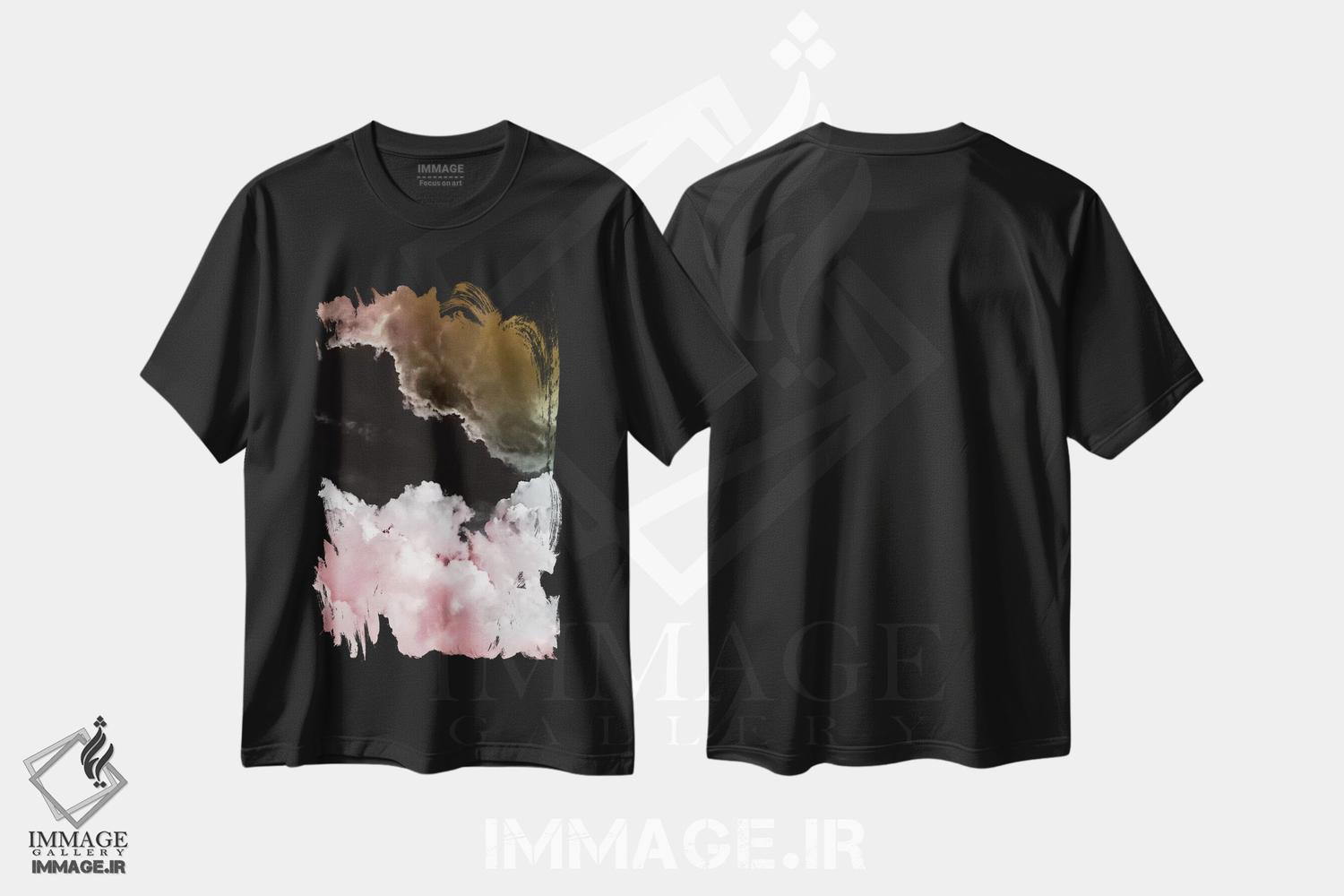 تیشرت طرح دار ابرهای صورتی، مدیوم اثر امی و کورت برلین | فروشگاه ایماژ