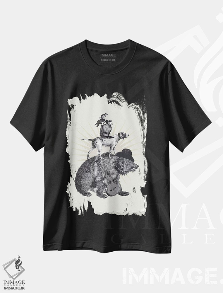 تیشرت طرح دار موسیقی دانان شهر برلین، تزئینی اثر امی و کورت برلین | فروشگاه ایماژ