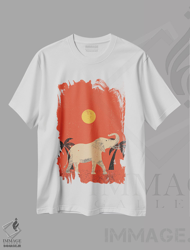 تیشرت طرح دار فیل، تزئینی اثر امر کاریچ | immage.ir