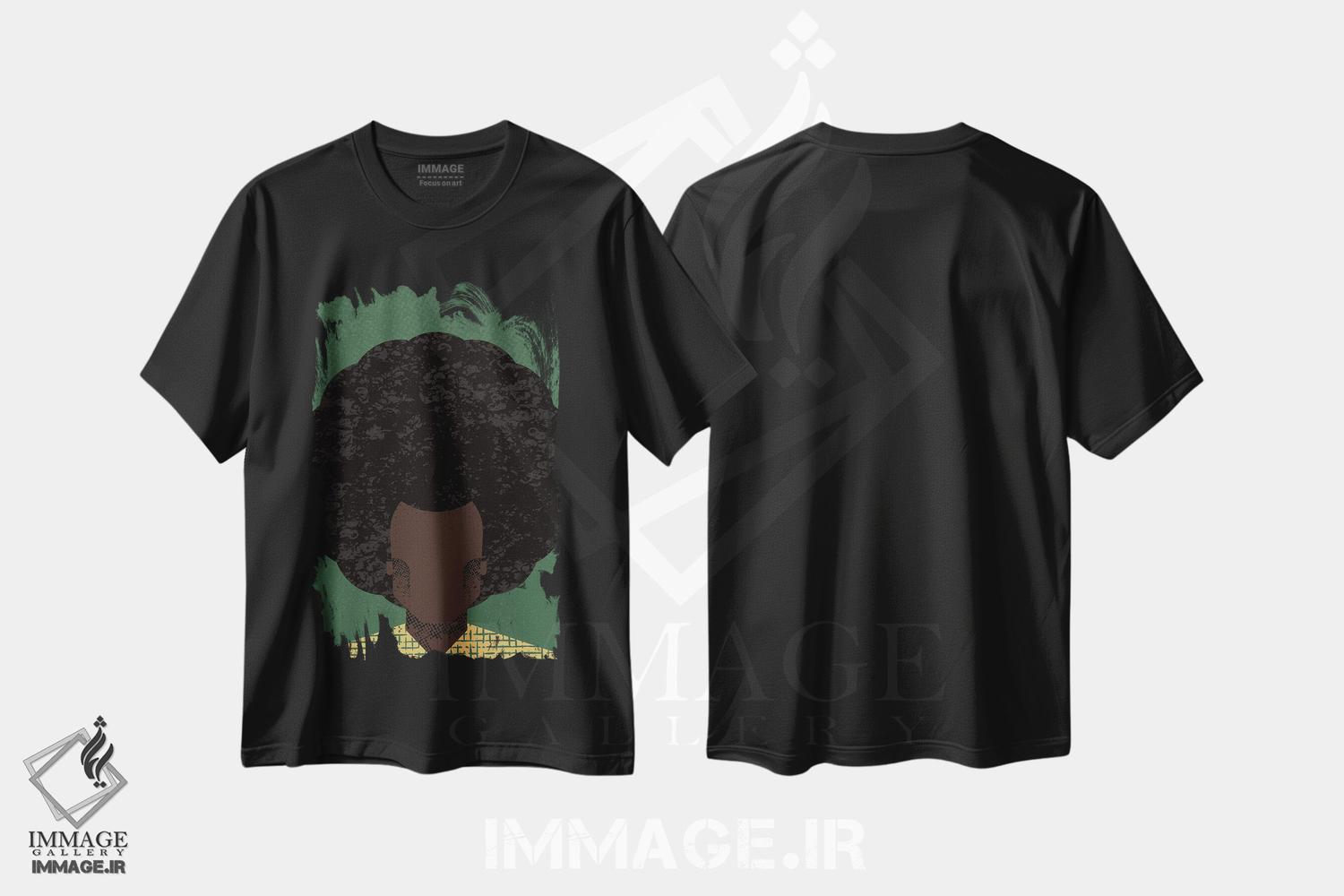 تیشرت طرح دار آفرو، هنر آمریکایی آفریقایی تبار اثر امر کاریچ | فروشگاه ایماژ