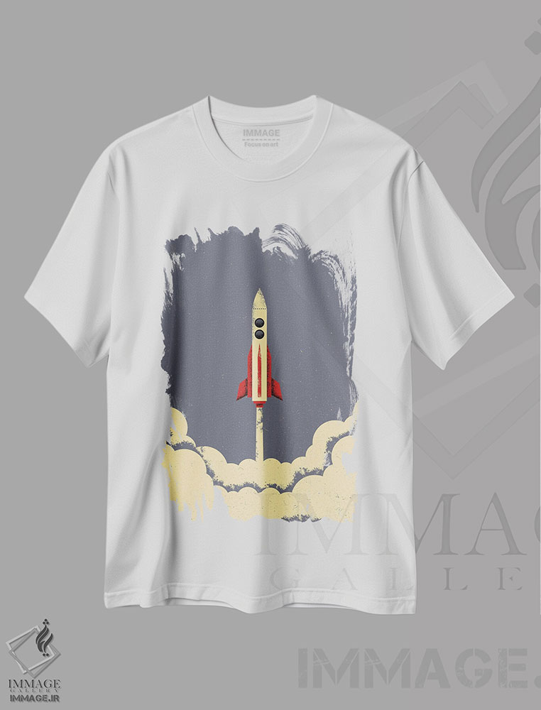 تیشرت طرح دار موشک، تزئینی اثر امر کاریچ | immage.ir