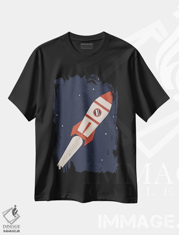 تیشرت طرح دار سفر فضایی، تزئینی اثر امر کاریچ | فروشگاه ایماژ