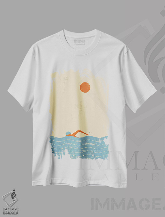 تیشرت طرح دار شناگر، آبستره اثر امر کاریچ | immage.ir