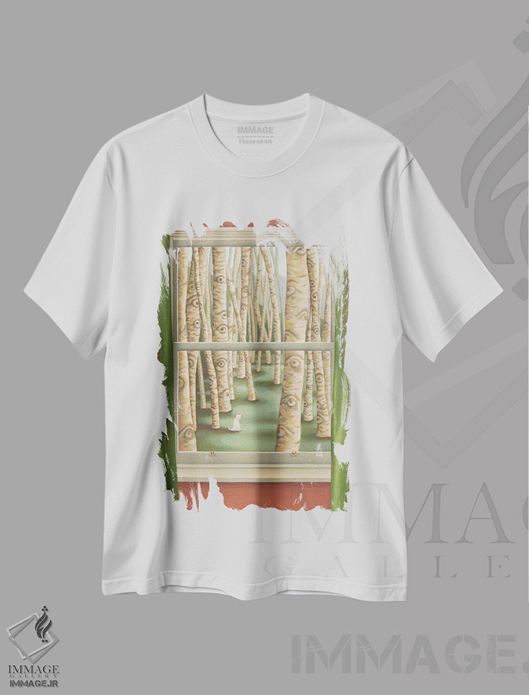 تیشرت طرح دار حتی درختان هم چشم دارند، هنر فاخر معاصر اثر آنتوانت کلی | immage.ir