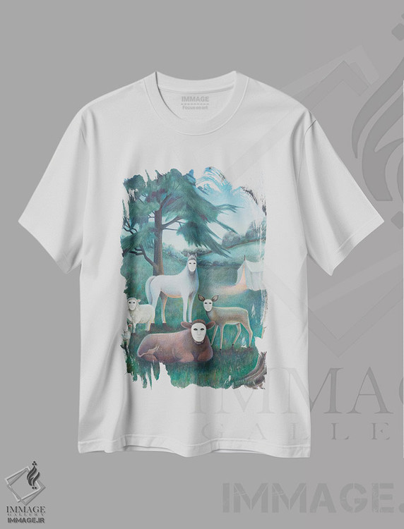 تیشرت طرح دار شبی عجیب، هنر فاخر معاصر اثر آنتوانت کلی | immage.ir
