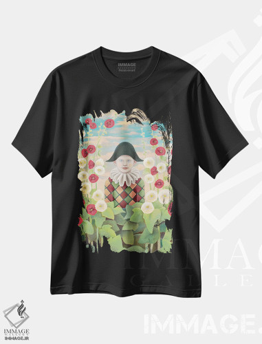 تیشرت طرح دار هارلکین و پنیرک باغی، مدیوم اثر آنتوانت کلی | فروشگاه ایماژ