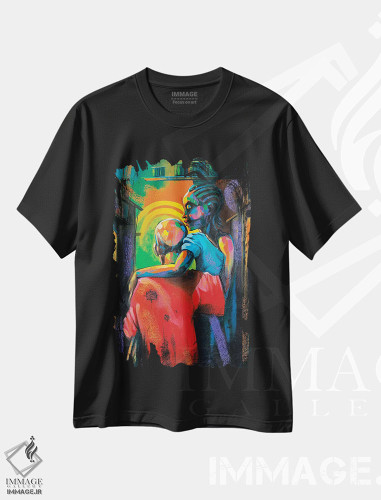 تیشرت طرح دار لحظاتی با یکدیگر، هنر آمریکایی آفریقایی تبار اثر آکینتایو آکینتوبی | فروشگاه ایماژ