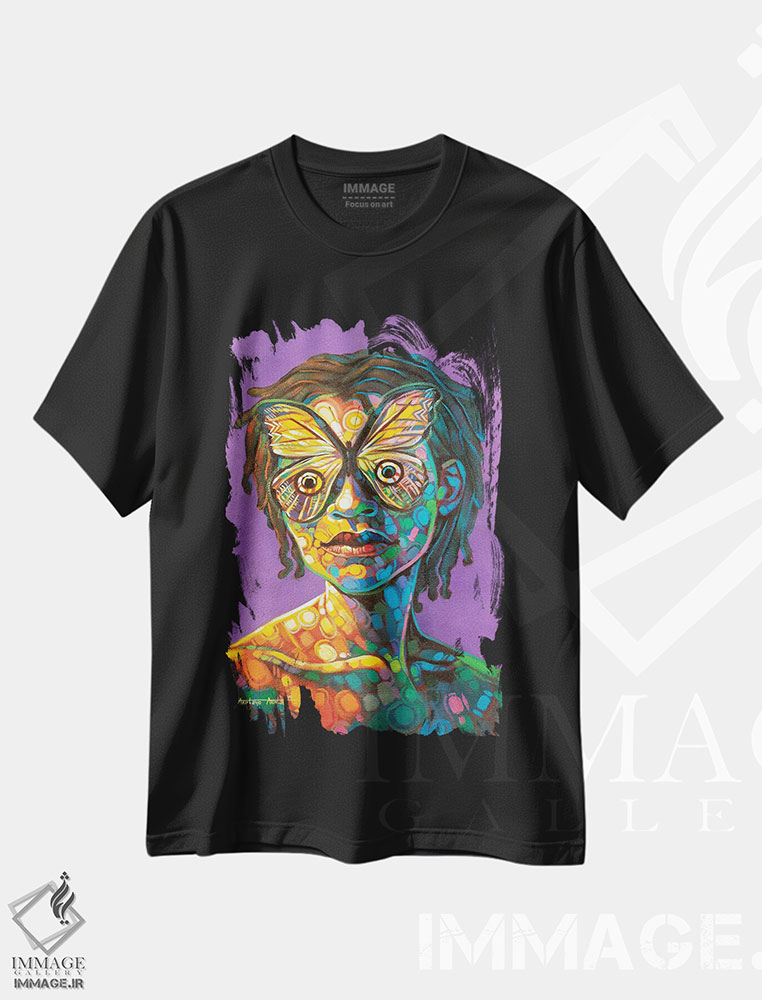 تیشرت طرح دار بدون عنوان III، هنر آمریکایی آفریقایی تبار اثر آکینتایو آکینتوبی | فروشگاه ایماژ