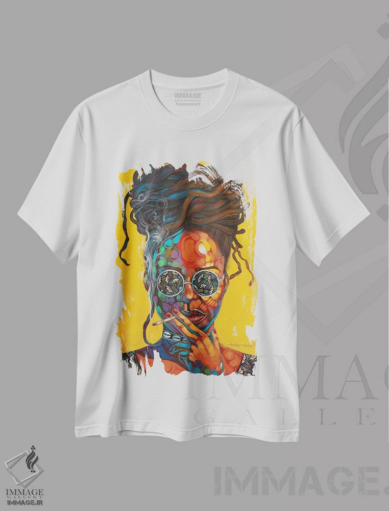 تیشرت طرح دار زن فولادین، هنر آمریکایی آفریقایی تبار اثر آکینتایو آکینتوبی | immage.ir