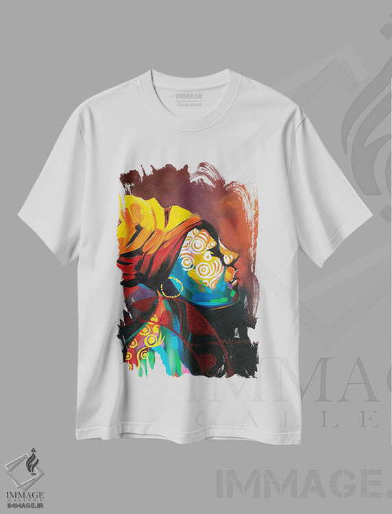 تیشرت طرح دار اندیشه در نیمرخ، هنر آمریکایی آفریقایی تبار اثر آکینتایو آکینتوبی | immage.ir