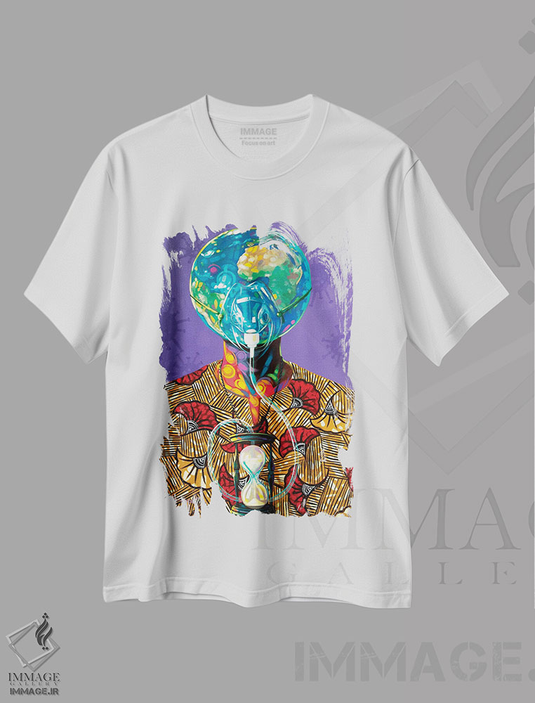 تیشرت طرح دار شفای دنیا، هنر فاخر معاصر اثر آکینتایو آکینتوبی | immage.ir