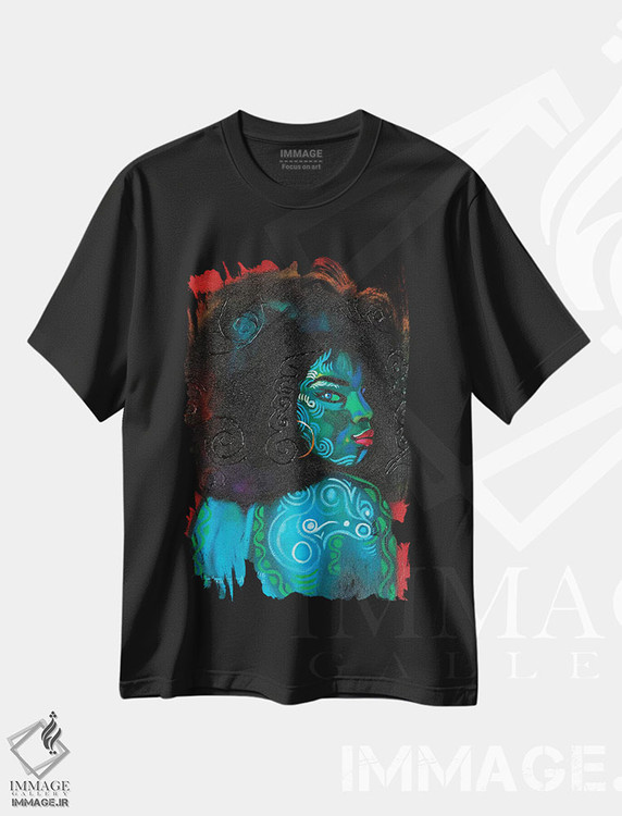 تیشرت طرح دار زیبایی سیاه، هنر آمریکایی آفریقایی تبار اثر آکینتایو آکینتوبی | فروشگاه ایماژ