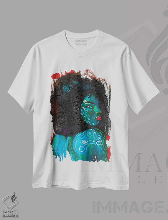 تیشرت طرح دار زیبایی سیاه، هنر آمریکایی آفریقایی تبار اثر آکینتایو آکینتوبی | immage.ir