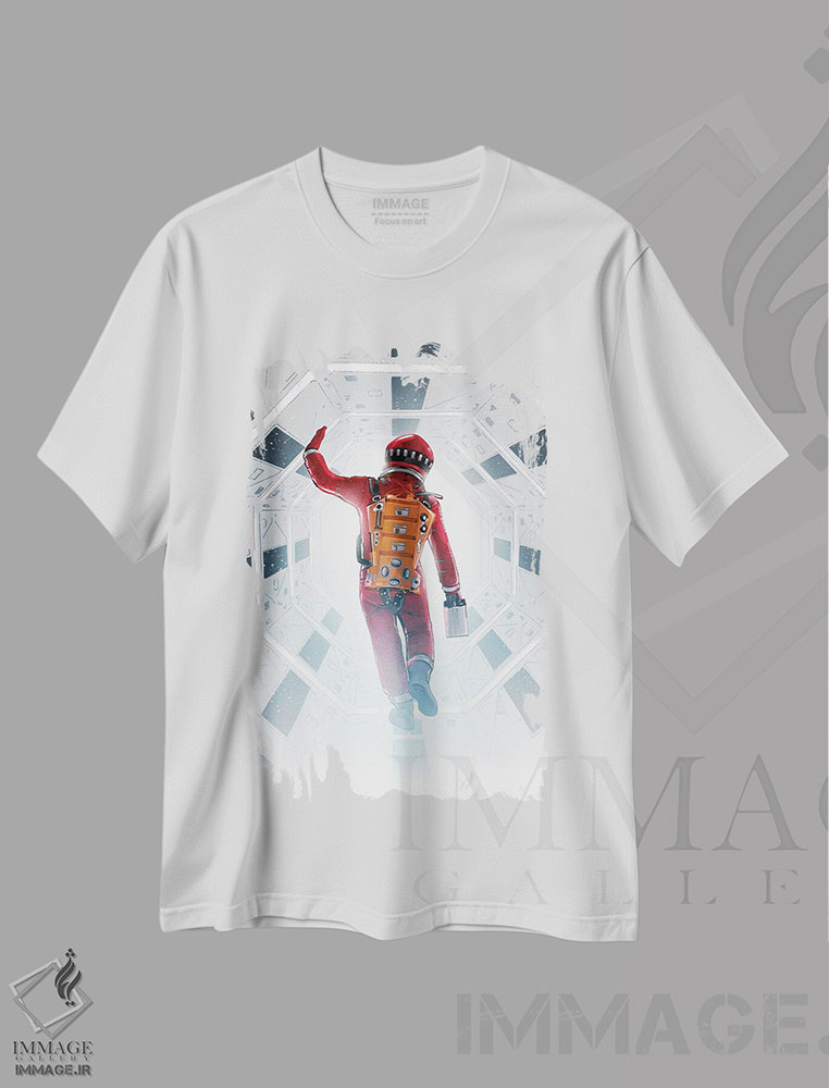 تیشرت طرح دار ادیسه فضایی 2001، هنر دیجیتال اثر نیکیتا آباکوموف | immage.ir