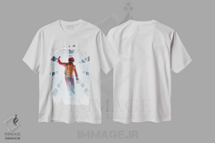 تیشرت طرح دار ادیسه فضایی 2001، هنر دیجیتال اثر نیکیتا آباکوموف | immage.ir