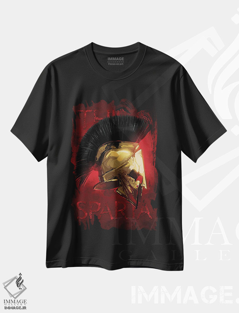 تیشرت طرح دار اسپارتا، هنر دیجیتال اثر نیکیتا آباکوموف | فروشگاه ایماژ
